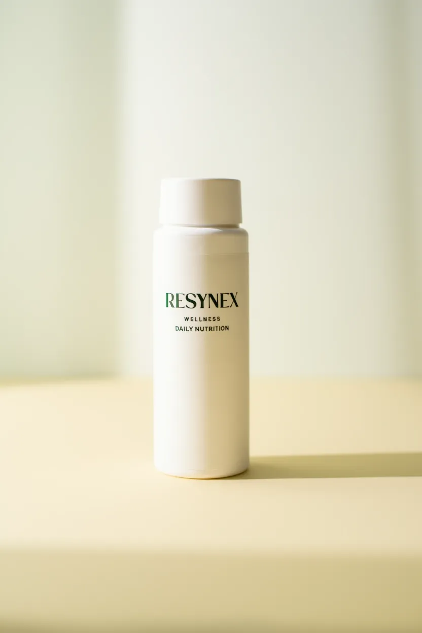 Resynex wellness supplement bottle with natural ingredients displayed on a clean background
